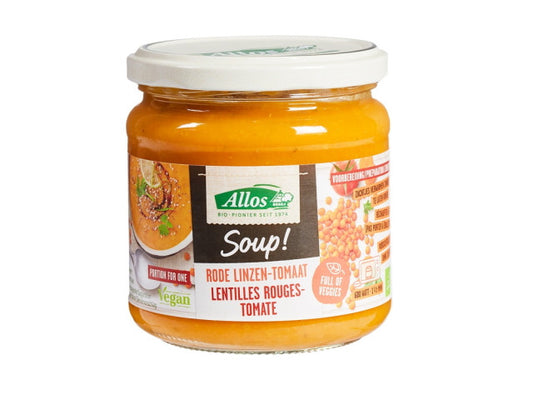 1 persoons Rode Linzen-Tomaat soep