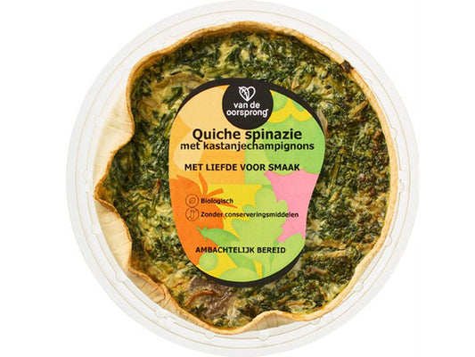 Quiche met Spinazie en Kastanjechampignons
